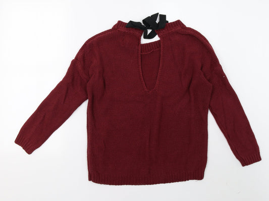 Bershka Womens Red Pullover Sweatshirt Size S