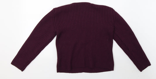 JFW Womens Purple Knit Pullover Sweatshirt Size XL