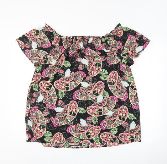 Pep & co Womens Multicoloured Geometric Basic Blouse Size 16