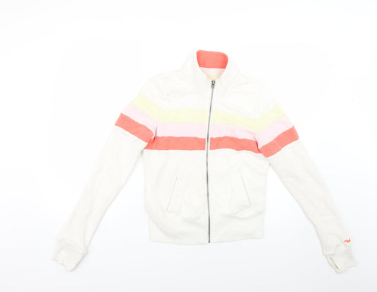 Hollister Womens Multicoloured Striped  Full Zip Jumper Size S