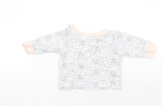 Primark Boys Grey Animal Print Basic T-Shirt Size 0-3 Months