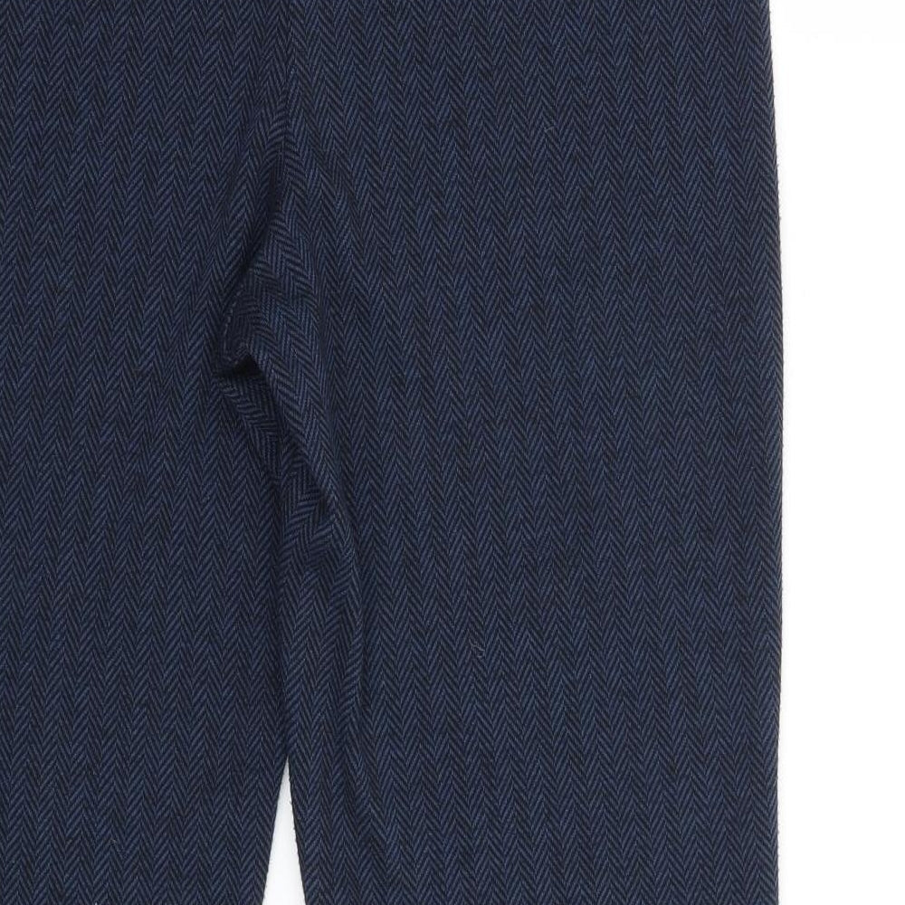 Marks and Spencer Womens Blue Geometric Trousers Size 12 L26 in