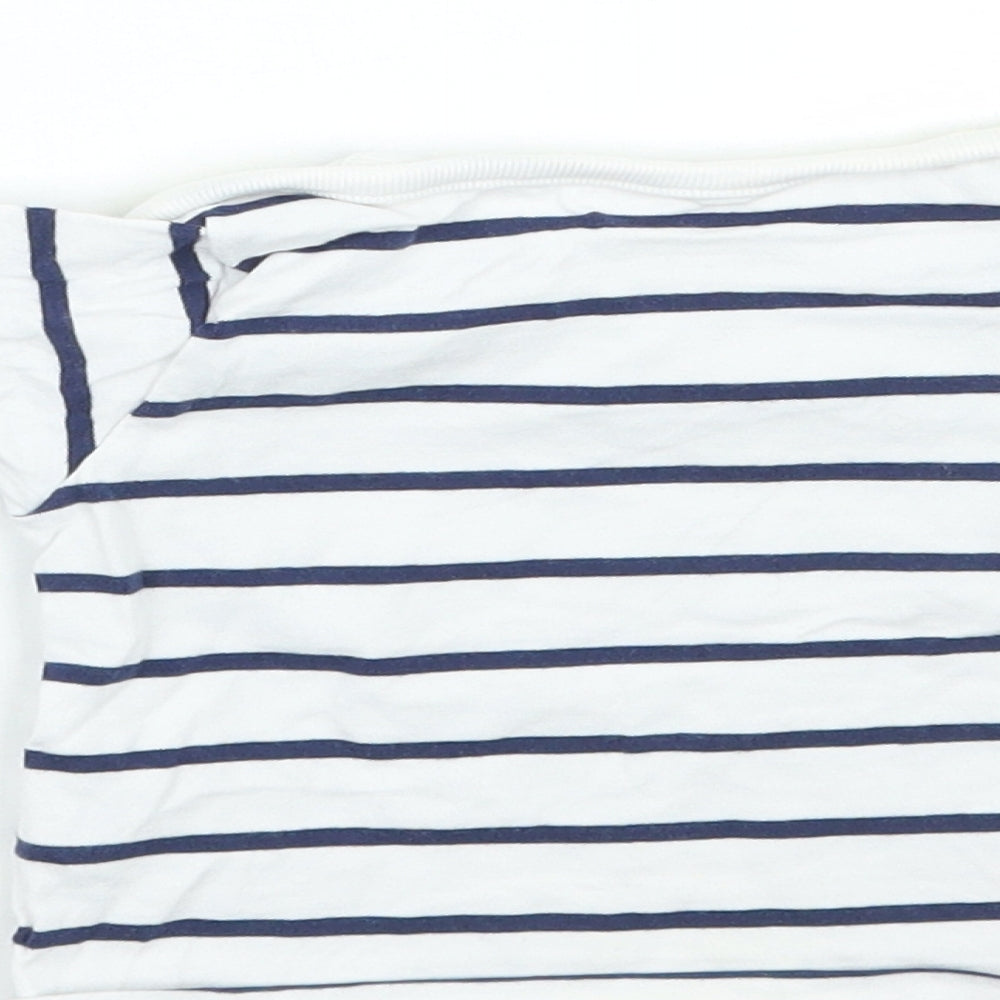 Marks and Spencer Boys White Striped Basic T-Shirt Size 3-6 Months