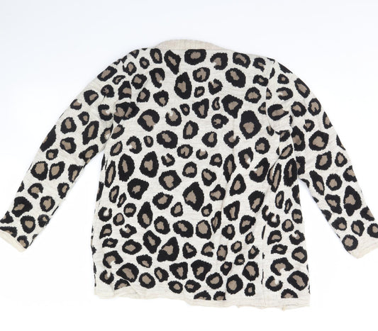 Pura Moda Womens Brown Animal Print Jacket Size M