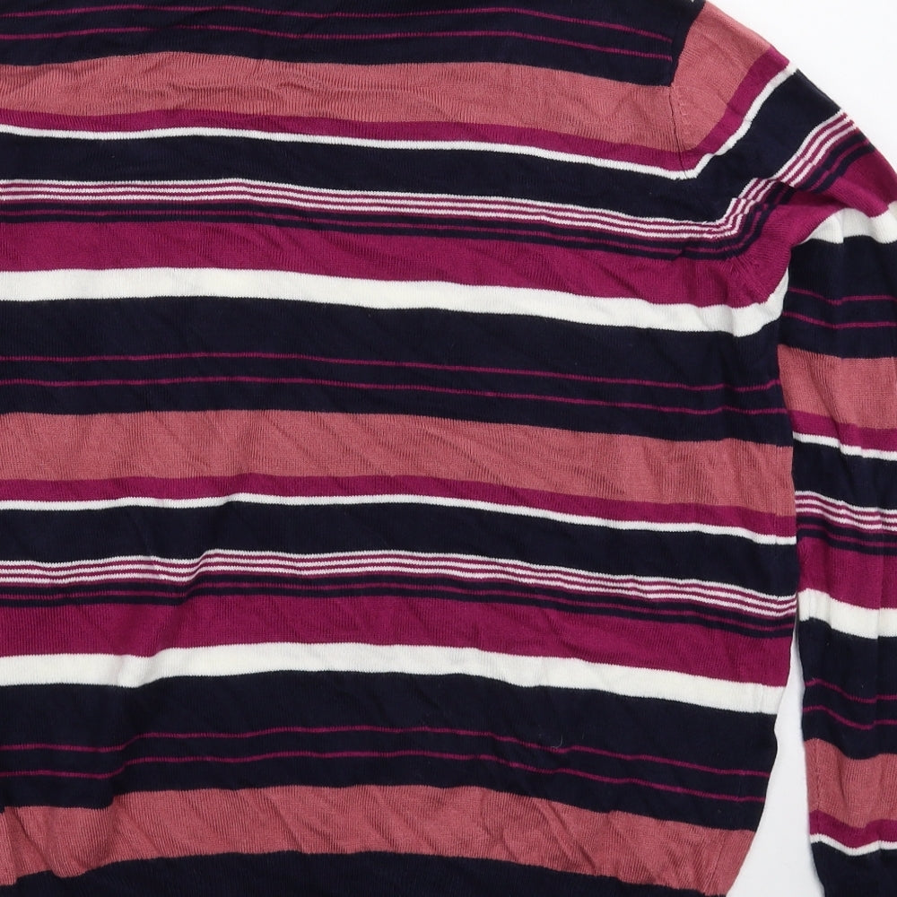 Isle Womens Multicoloured Striped Knit Pullover Jumper Size 16