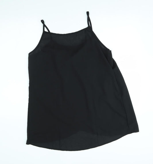 Preworn Womens Black Basic Tank Size L