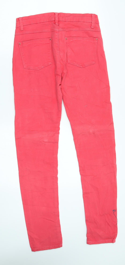 stradivarias Womens Red Straight Jeans Size 10 L30 in