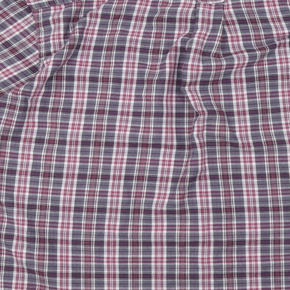 James P Mens Purple Check Button-Up Size XL