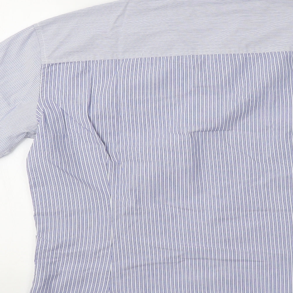 NEXT Mens Blue Striped Button-Up Size M