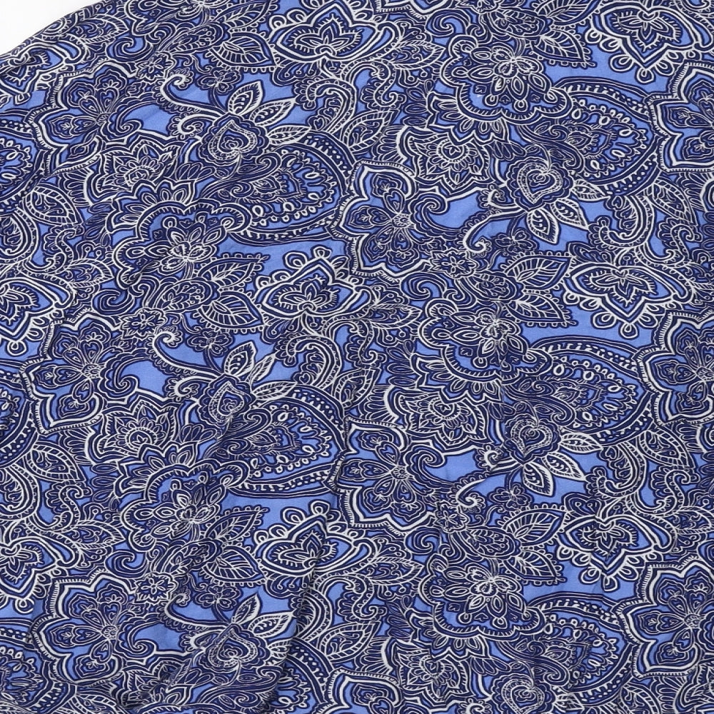 New Look Womens Blue Paisley Overcoat Blazer Size 12