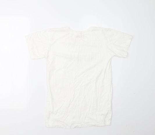 Generation Me Womens White Basic T-Shirt Size S - Why Not