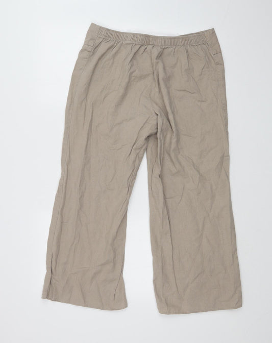 E Womens Beige Trousers Size 14 L25 in