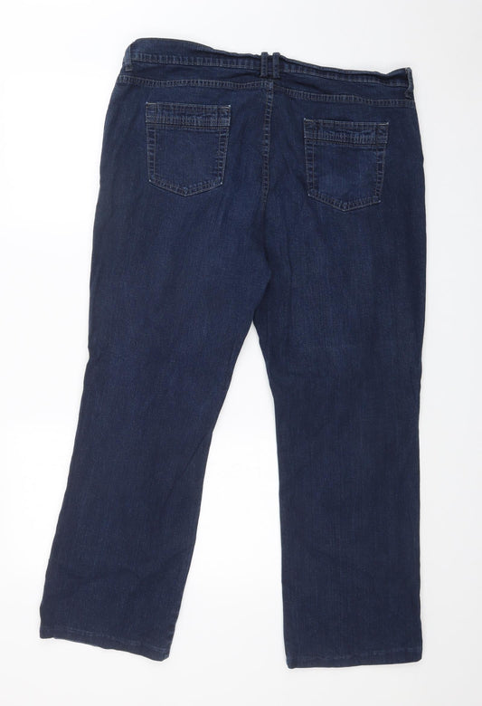 Preworn Womens Blue Straight Jeans Size 38 L27 in