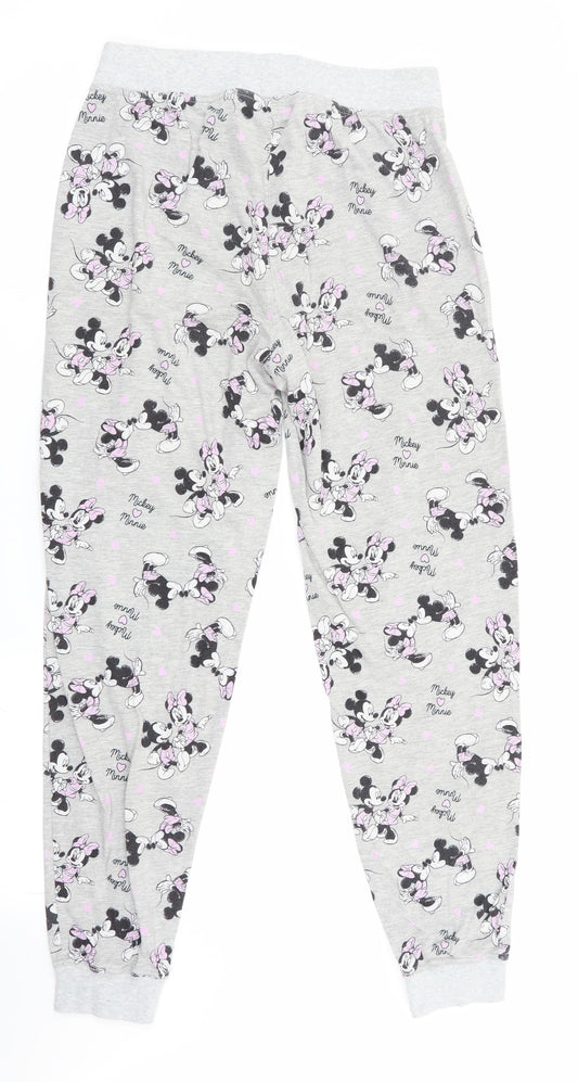 Preworn Womens Grey Animal Print Pyjama Pants - Mickey & Minnie Mouse