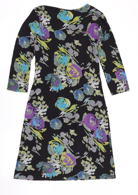Adini Womens Black Floral Bodycon Size XS