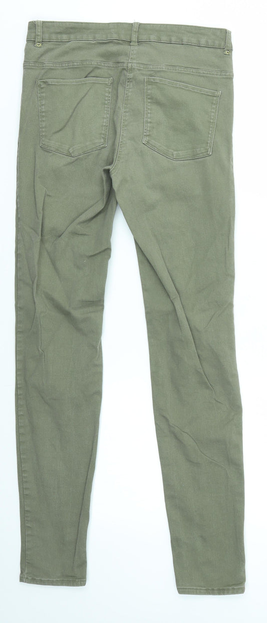 H&M Womens Green Skinny Jeans Size 8 L29 in