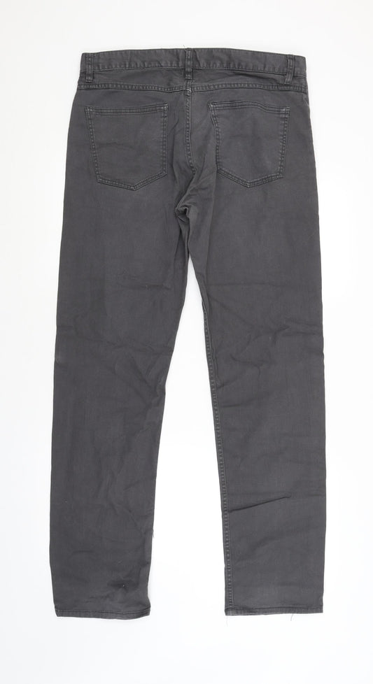 H&M Womens Grey Straight Jeans Size 6 L32 in