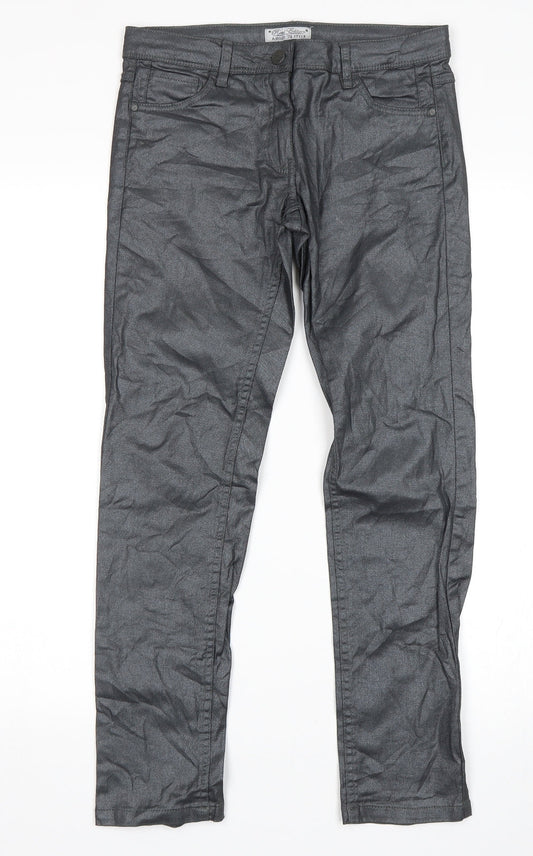 Pocopiano Girls Silver Skinny Jeans Size 12-13 Years