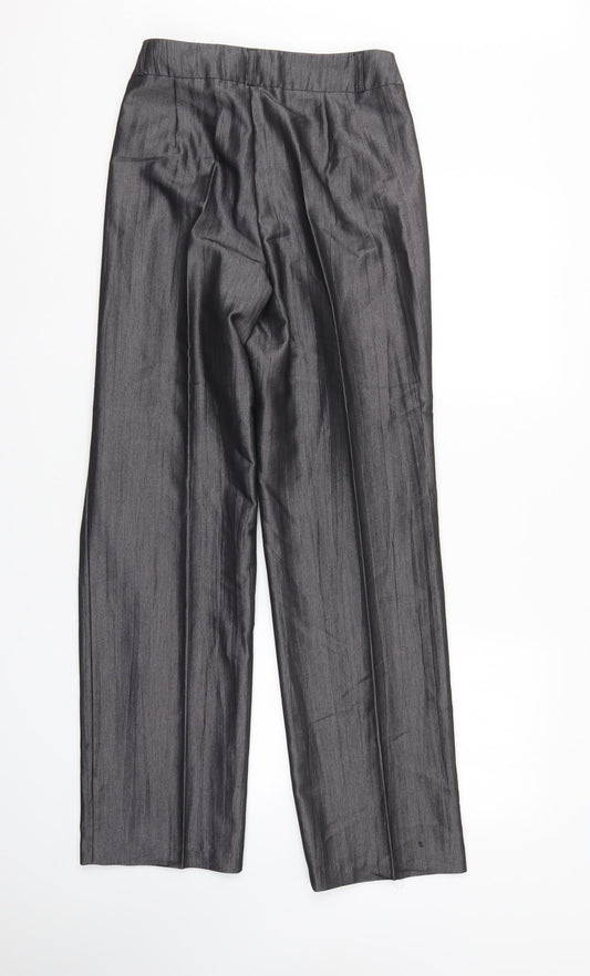 Gary Weber Womens Grey Striped Trousers Size 14 L32 in