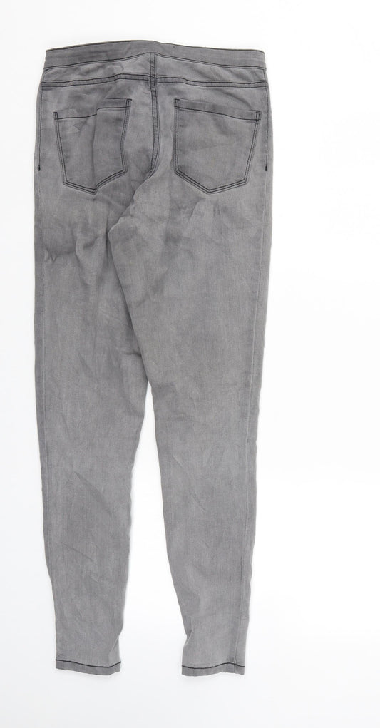 DENIM CO Womens Grey Denim Tapered Jeans Size 6 L28 in