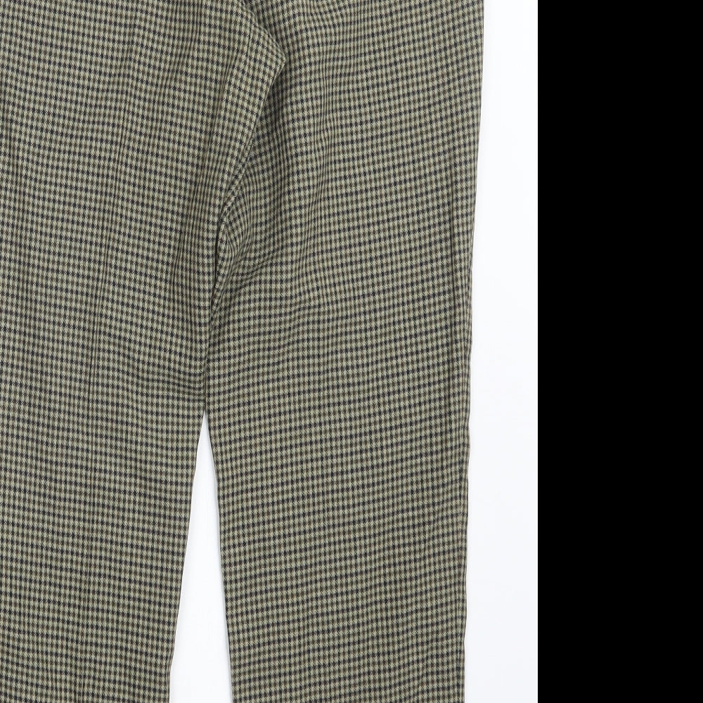Preworn Womens Beige Check Trousers Size 30 in L28 in
