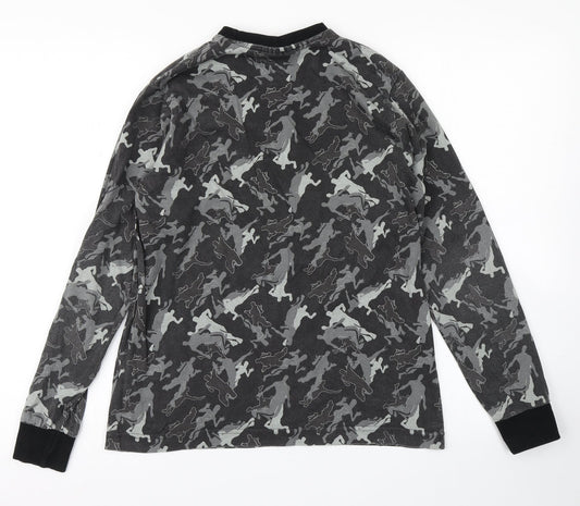Matalan Boys Grey Camouflage Basic T-Shirt Size L - Fortnite
