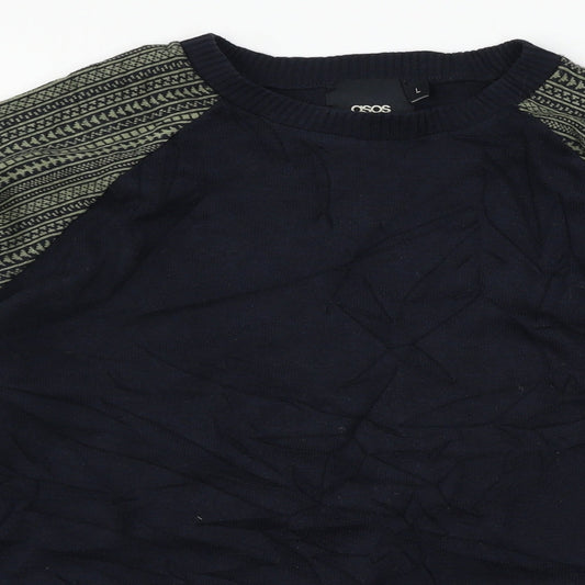 ASOS Mens Blue Knit Pullover Jumper Size L