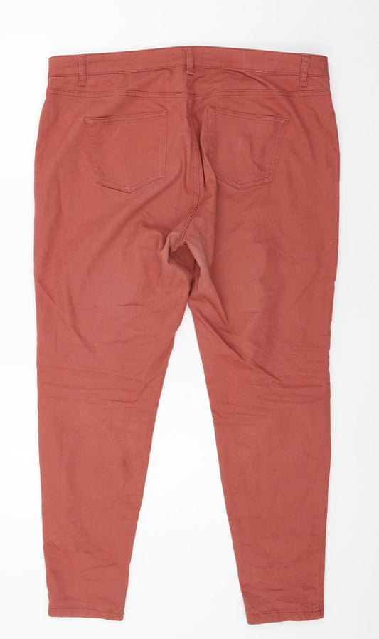 Denim & Co. Womens Red Denim Skinny Jeans Size 18 L27 in