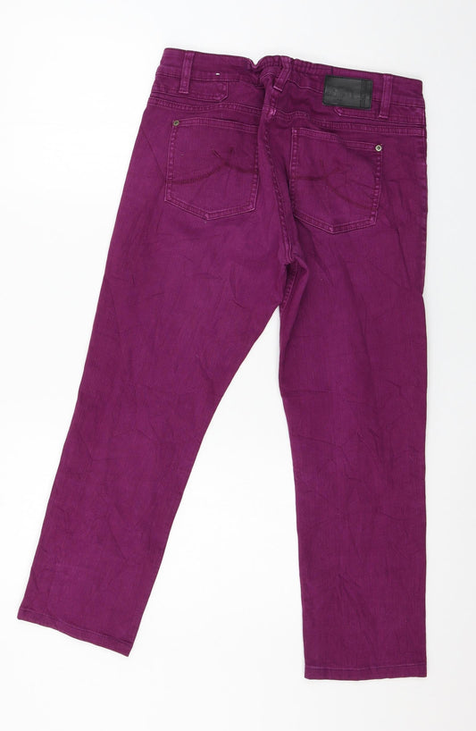 St Oliver Womens Purple Denim Cropped Jeans Size 32 in L25 in