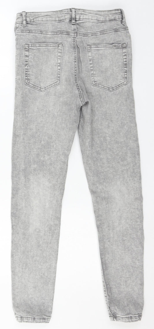 Denim & Co. Womens Grey Denim Skinny Jeans Size 14 L26 in
