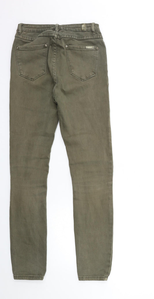QUEEM HEARTS Womens Green Denim Skinny Jeans Size L L30 in
