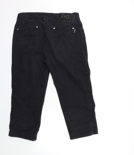 KAIUEISHI Womens Black Cargo Trousers Size 33 in L22.5 in