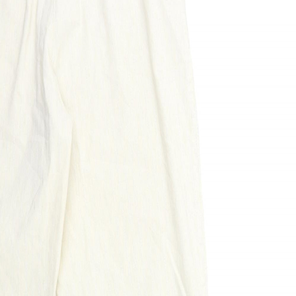 Preworn Womens White Striped Trousers Size 42 in L27 in