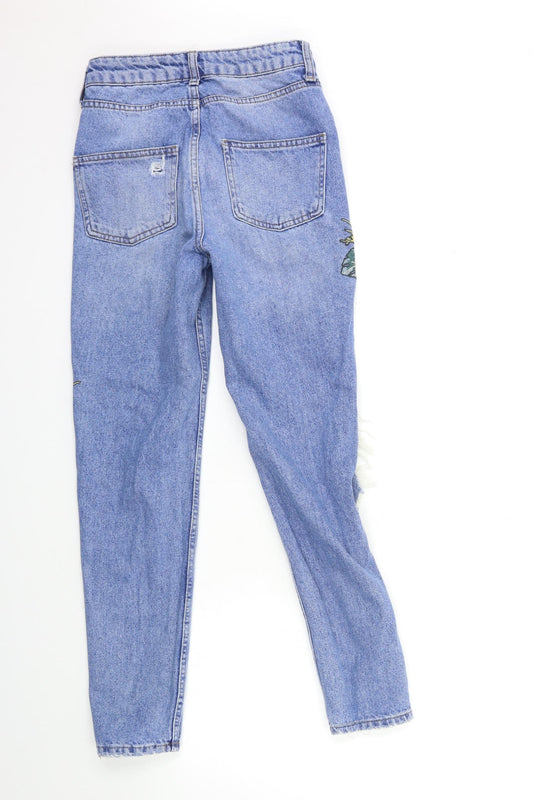 Denim & Co. Womens Blue Denim Straight Jeans Size 6 L27 in