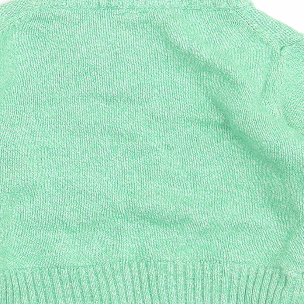 Brand and care label for Gap boys’ green jumper, size 6-9, months