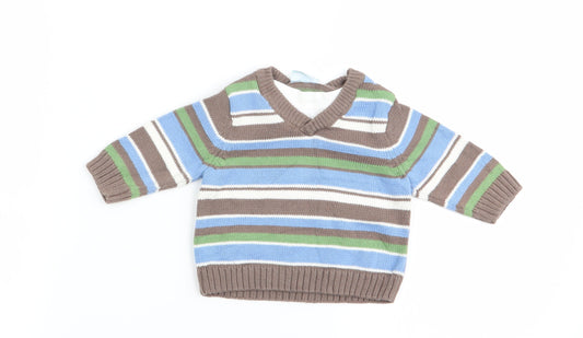 Cherokee Boys Multicoloured Striped Pullover Jumper Size 0-3 Months