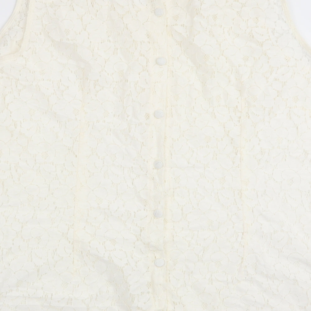 Dorothy Perkins Womens White Floral Basic Tank Size 20