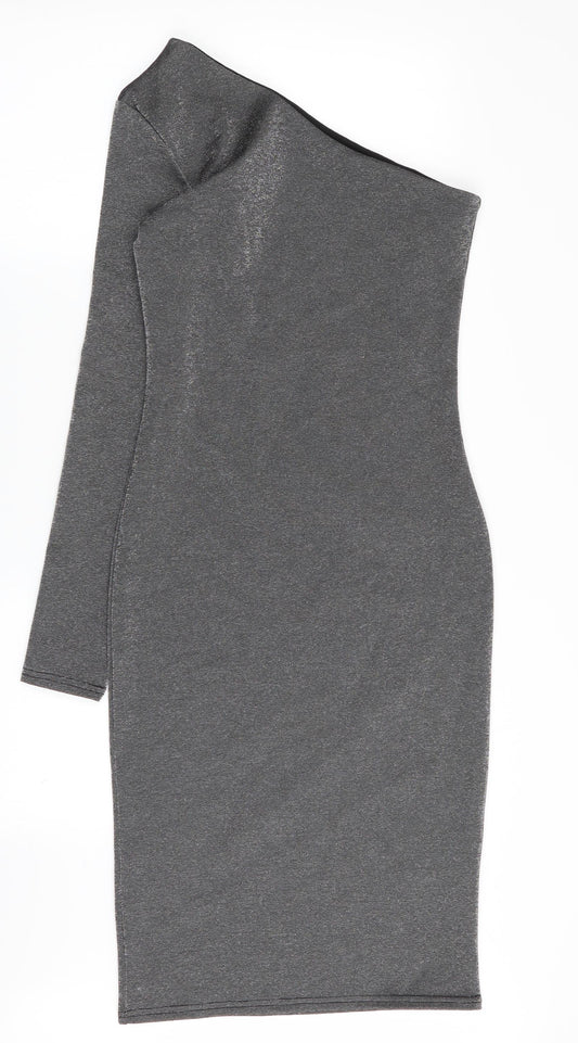 Warehouse Womens Grey Fit & Flare Size 8