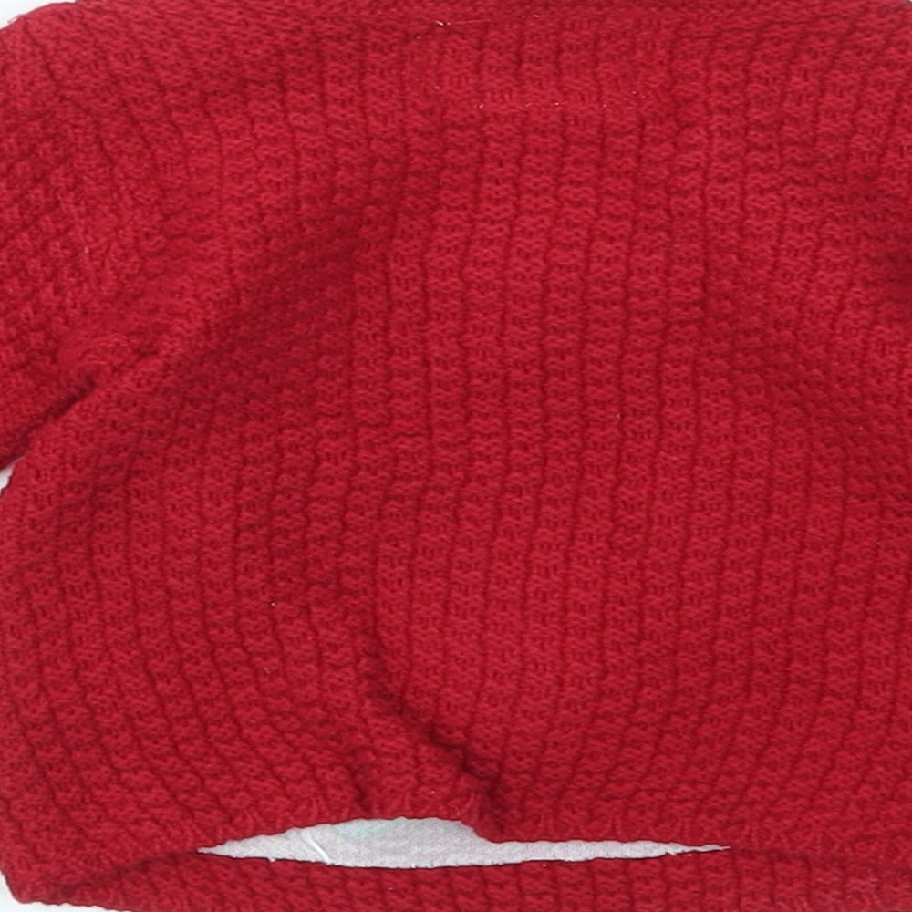 F&F Boys Red Argyle/Diamond Pullover Jumper Size 3-6 Months