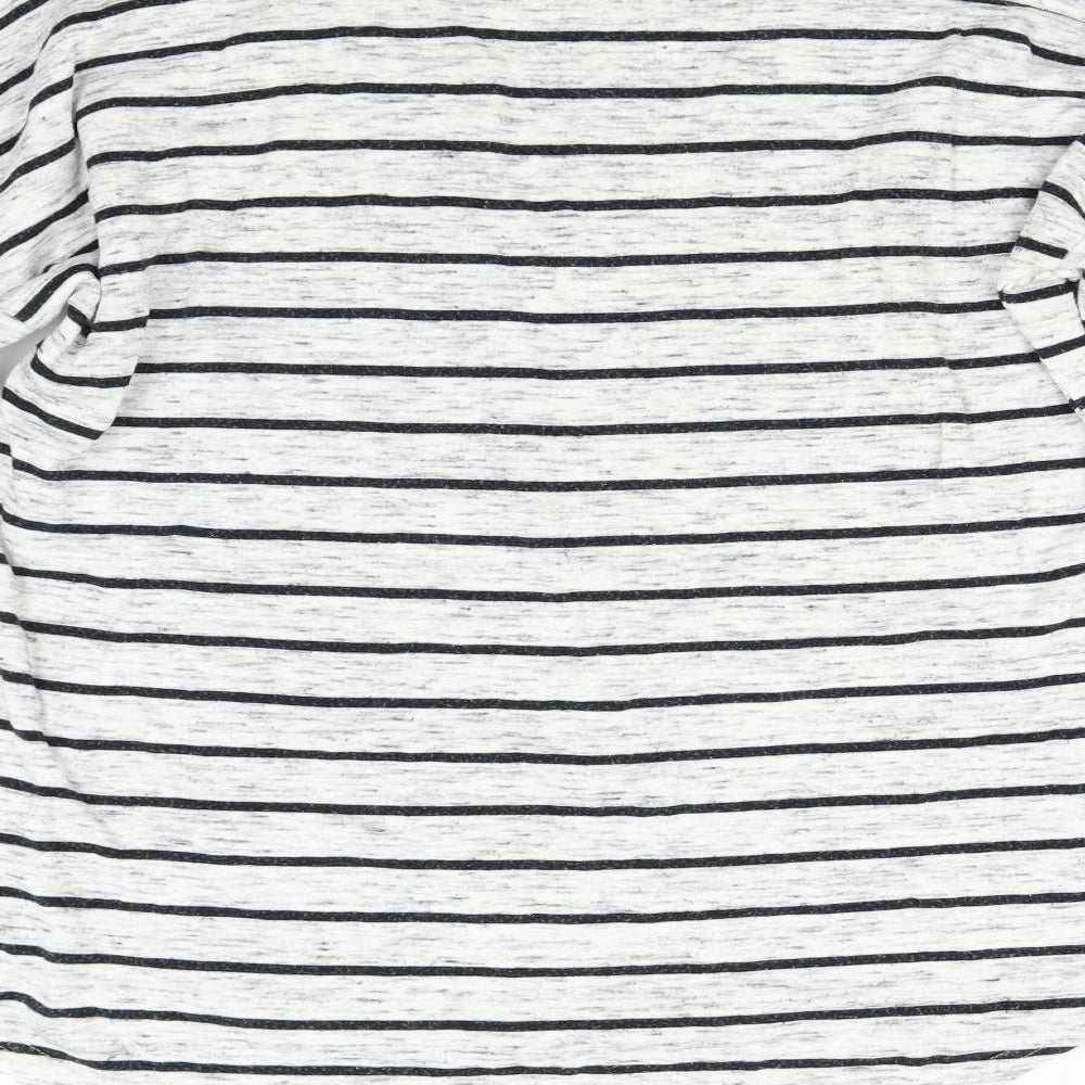 H&M Womens Grey Striped Pullover Jumper Size M