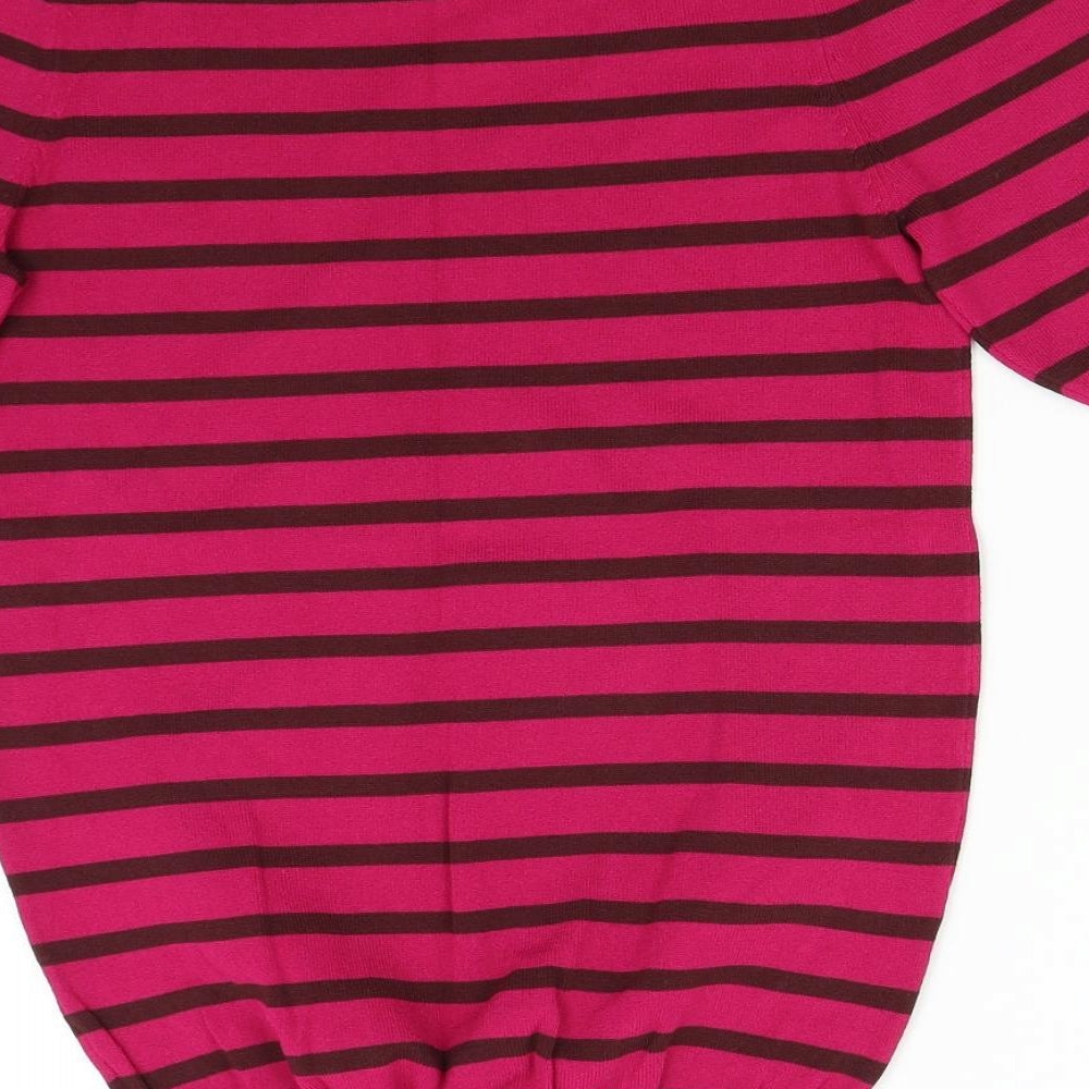 NEXT Womens Pink Striped Knit Pullover Jumper Size 8