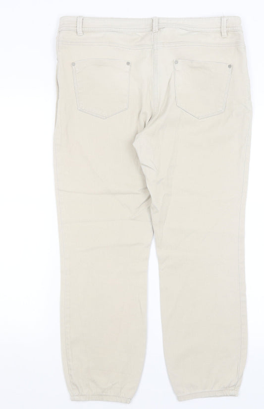 M&Co Womens Beige Mom Jeans Size 14 L26 in