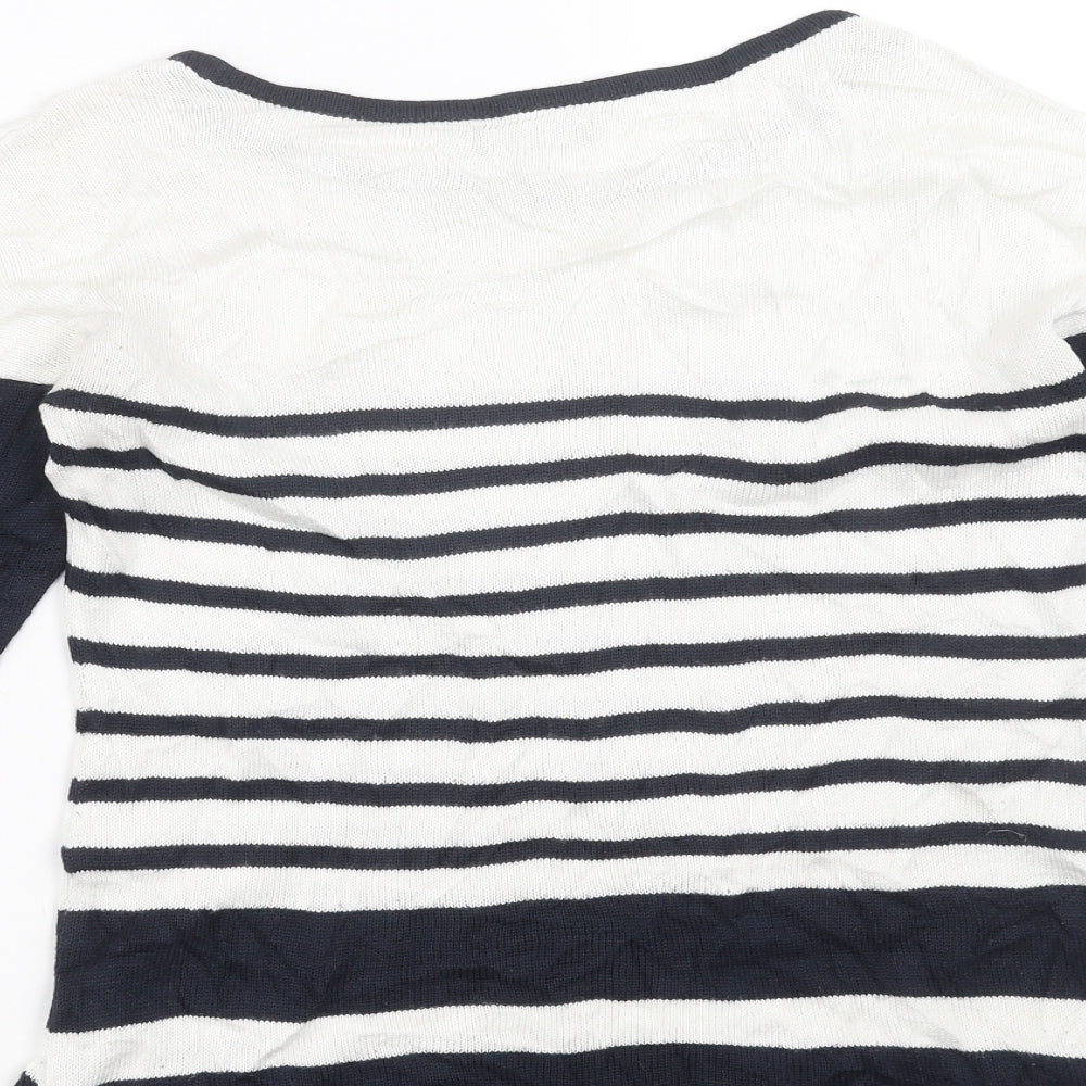Wallis Womens Blue Striped Knit Pullover Jumper Size S