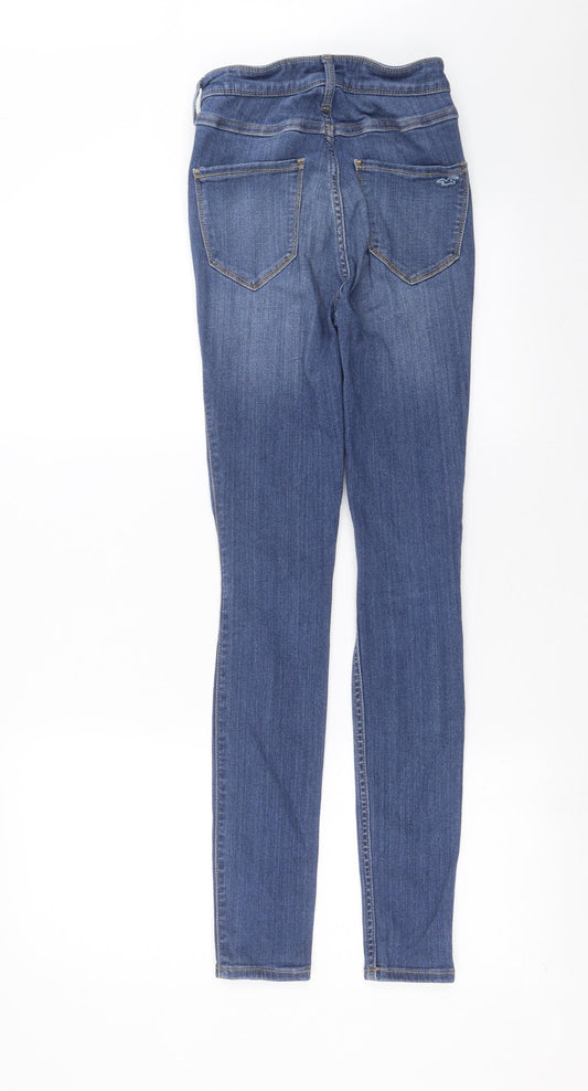 Hollister Womens Blue  Denim Skinny Jeans Size 25 in L28 in
