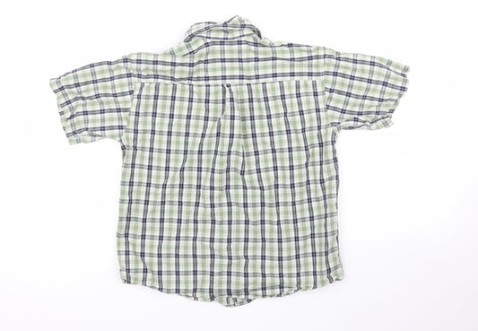 Gap Boys Green Plaid Basic Button-Up Size S