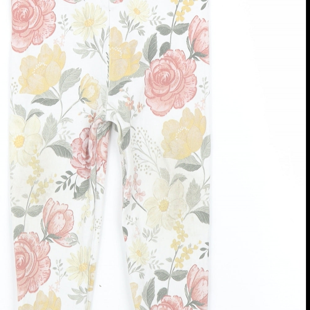 TU Girls White Floral Chemise Pyjama Set Size 9-12 Months