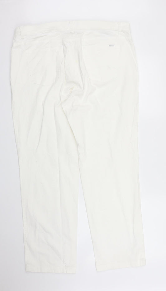 BRAX Womens White Denim Straight Jeans Size 20 L28 in
