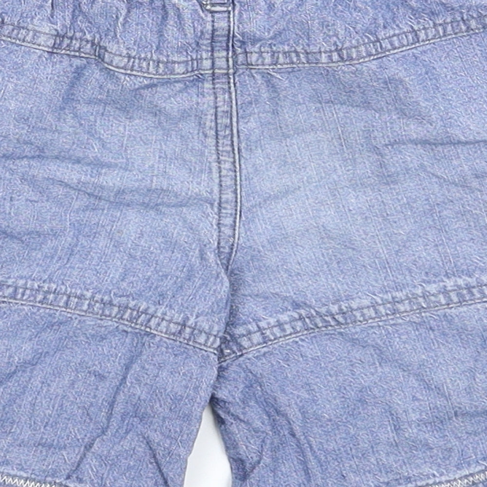 Brand and care label for MINIMODE Baby Blue Denim Cropped Jeans, size 12-18, Months