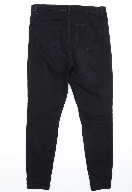 Denim & Co. Womens Black Denim Skinny Jeans Size 16 L28 in