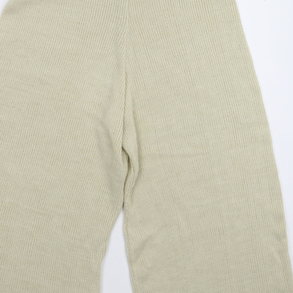Preworn Womens White Knit Cropped Trousers Size 14 L20 in